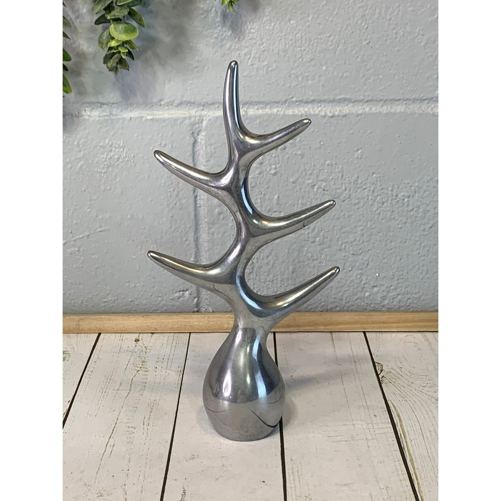 Vintage 70's Louise Christ Polished Aluminum Danish MCM Stand